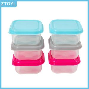 ZTOYL  6Pcs Food Storage Container Small Plastic Moisture-proof Containers Mini Kitchen Storage Box with Leakproof Lid Kitchen Accessories