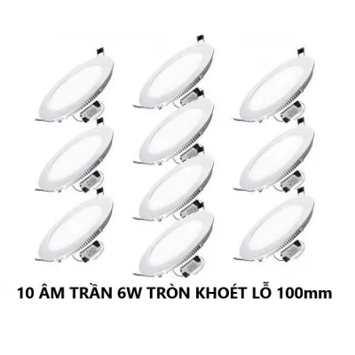 Combo 10 đèn led âm trần 12W 9W 6W cao cấp-Tiết kiệm điện năng từ 50%-70% tuổi thọ bền lâu ánh sáng trắng