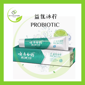Yunnan Baiyao Jinkoujian Probiotic Toothpaste Refreshing Lime (105g)  云南白药 益生菌牙膏 （益优冰柠） Improve oral health Reduce damage to mucous membrane【 Fulfilled by TCM STORE 】