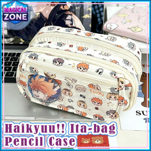 Cute Anime Haikyuu Transparent Pencil Bag Shoyo Hinata Oikawa Tooru Kozume Kenma Tobio Kageyama Zipper Pouch for Pencils Large Capacity Stationery Pouch birthday gift