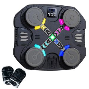 FIGHTINPC Wall Mounted Smart Music Boxing Machine Noise Reduction Bluetooth Connection Boxing Electronic Target Interactive Boxing Toy Set with Boxing Gloves Intelligent Scoring Target Adult/Children