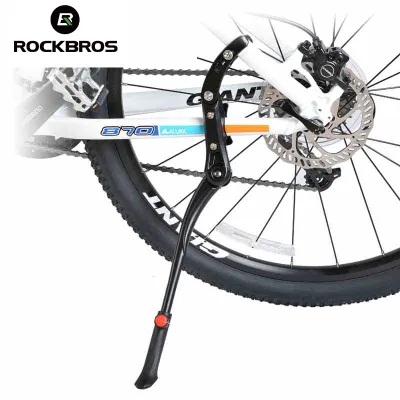 ROCKBROS 24-29 Adjustable Aluminum Bike Bicycle Bicicleta Side Stick Stand Kickstand Parking Racks Bike Accessories Black
