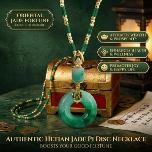 Hetian Jade Peace Button Necklace Natural Hetian Jade Opal Clavicle Chain Necklace For Women Not Allergic