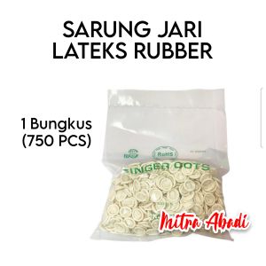 Sarung Jari Tangan Karet / Lateks Rubber Fingers Glove Putih 100 PCS