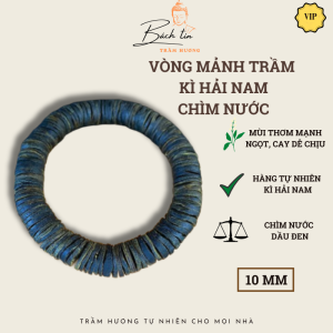 Vòng tay trâm hương chìm nước dạng mảnh Kì Hải Nam dầu đen thơm sống 023-10