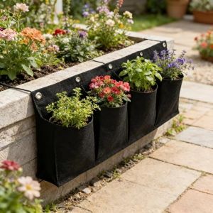 MAGIC WAND FOREBODE75DE7 Wall-Mounted Felt Plant Grow Bag Felt Material Black Wall Greening Felt Bag  Non-Woven Fabric Planting Bag Wall Greening