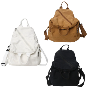 Women Large Capacity Crossbody Bag Solid Color Shoulder Bag Canvas Backpack Trendy School Bag Autumn Commuting Bag
