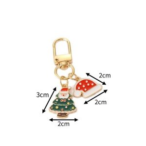 Christmas Metal Keychain Purse Cute Santa Claus Deer Candy Pendant Keychain Bag Keychain Christmas Gifts for Girls Kids