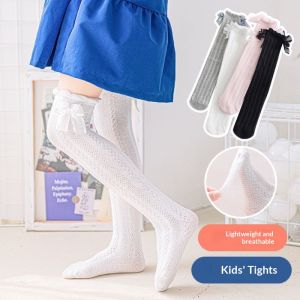 Calcenubes dễ thương bướm dệt kim vớ cao đến đầu gối cho bé gái thiết kế lưới thoáng khí với chi tiết nơ hoàn hảo cho mùa xuân và mùa hè