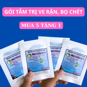 (MUA 5 TẶNG 1) NOVERAN Bột tắm và phun môi trường trị verậnbọ chét mạt gà chó mèo trâu bò Hiệu quả 1 năm (loại 12-15kg)