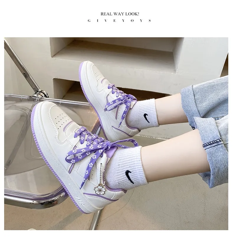 2023 new White Platform Sneakers Women Kawaii Shoes Cute Shoes Korean  Fashion Sport Shoes Fairy Sweet Girls Tenis De Mujer - AliExpress