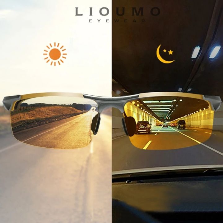 OYKI Driving Sunglasses Men Day Night Vision Glasses Polarized
