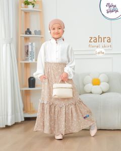 MANASIKANA Zahra Rok Anak Korean Floral Skirt Motif Bunga Remaja 5-13 tahun