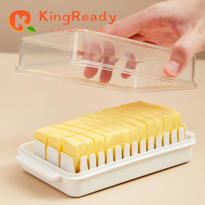 Plastic Butter Cutting Storage Box Transparent Cheese Cutter Slicer Keeper Tray Container with Lid