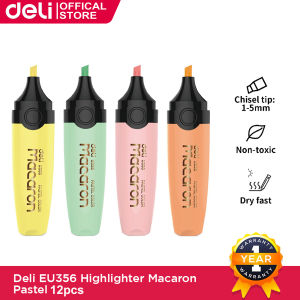 Deli 12Pcs Highlighter Macaron Pastel For School Supplies 1-5mm EU356