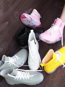 Men Rain Boots Fashion Trendy Nude Boots Anti-skid Work Chef Shoes Durable Waterproof Rubber Fishing Shoes Male Sneakers 2023New