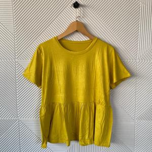 Atasan Polos Wanita / Kaos wanita Terbaru Mode Rumbai / Blus Oversize Peplum Flare Lengan Pendek