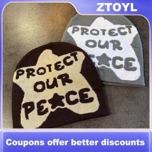 【ZTOYL】 หมวกถักอเนกประสงค์สำหรับ Y2K หมวกผ้าแจ็คการ์ดหมวกแฟชั่นให้ความอบอุ่นสำหรับผู้ชายและผู้หญิง