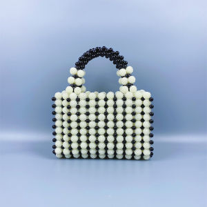 Cross-border bestseller: Hand-woven beaded bayberry square bag with pearl accents suitable for evening gowns unique design