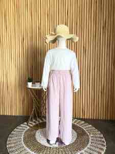 Celana Kulot Rib Knit Panjang Elora Polos Anak Perempuan 3-13 Tahun