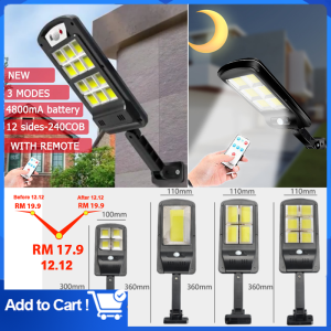 450W/250W/150W/50W LED Solar Street Light Lampu Outdoor Lighting 3 Modes Remote Control Wall Lamp IP67 Solar Powered Motion Sensor Light Control for Garden Yard