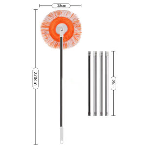 ไม้ถูพื้นแบบยืดหดได้อเนกประสงค์รูปดอกทานตะวัน อุปกรณ์ทำความสะอาดทรงพลัง ใช้ได้ทั้งแบบเปียกและแห้ง ใช้งานง่ายทั้งพื้น/เพดาน/กระจก