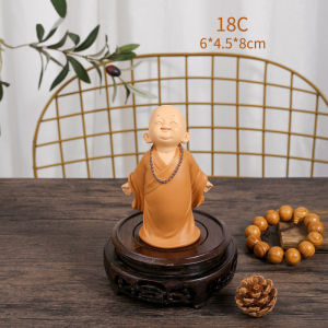 Bộ Tượng Chú Tiểu Tịnh An Deco An Nhiên Mỉm Cười Yêu Đời Tự Tại Trang Trí Để Bàn Phòng Khách.