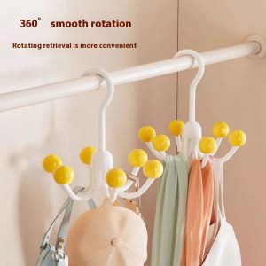 Runenbaoluo xoay sáu móc vuốt đa chức năng để lưu trữ tại nhà lý tưởng cho túi xách và quần áo