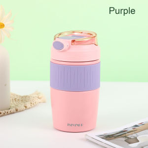 Stainless Steel Coffee Cup Straw Sport Water Bottle Vacuum Thermos Cup Coffee Mug With Straw Double Drinking Coffee Cup