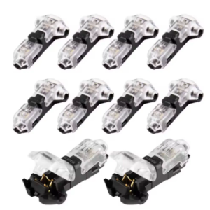 10Pcs Low Voltages Wire Connectors Solderless No Wire Stripping 2 Way 1 Pin Small Gauge Wire Connectors Easy Connection