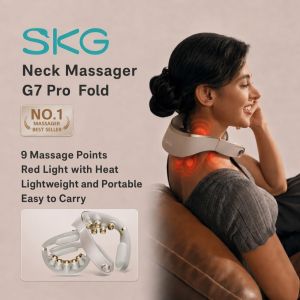 SKG G7 Pro Fold Neck Massager Titanium Edition - TENS+EMS Dual Pulse Neck & Shoulder Massage 850nm Infrared Heat Relief