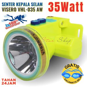 Senter Selam Original Asli Anti Air VISERO VHL-035 AW/AY Headlamp 35Watt 4800mAh - Senter Kepala Anti Air 35 Watt