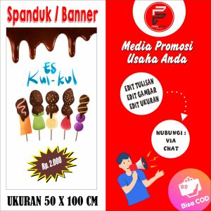 Spanduk Banner Es Kul Kul Ukuran 50 cm x 100 cm