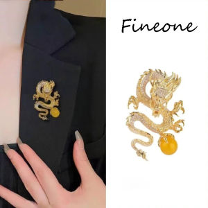 Chinese Dragon Brooch Fashion Crystal Rhinestone Jewelry Pins Luxulry Accessories