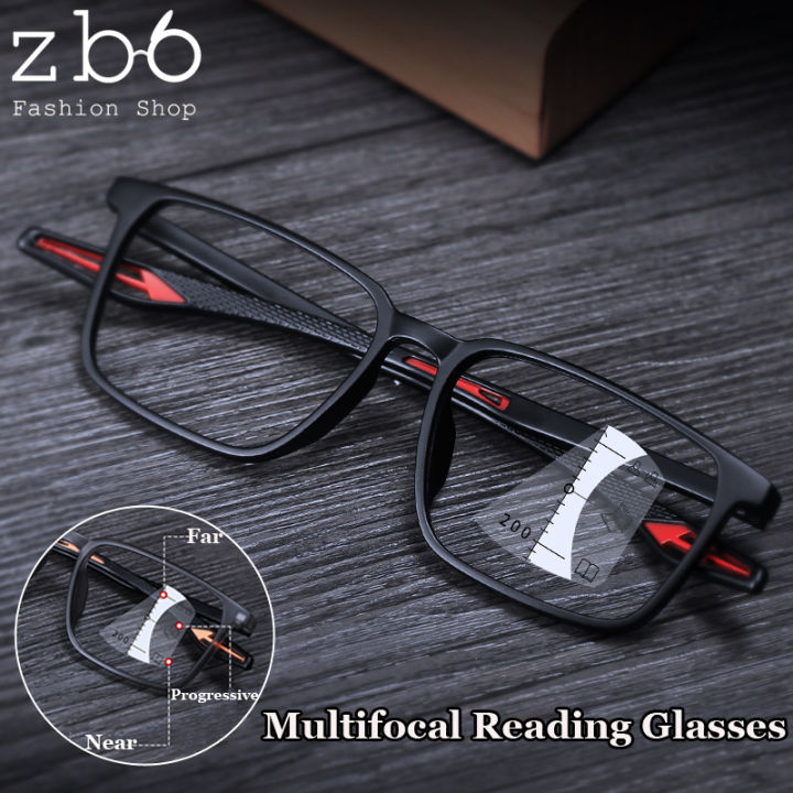 Progressive Multifocal Reading Glasses Look Near Far Eyewear Anti Blue Light Tr90 Sports 2145