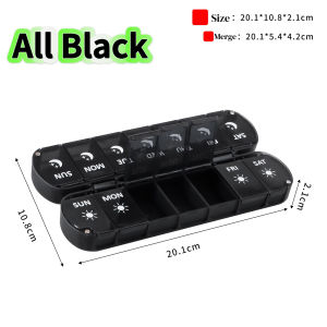 NEW Magnetic Flip Cover Medicine BoxWeekly Pill Organizer 2 Times a Day Easy Fill & Open AM/PM Medicine Box 7 Day Vitamin Cases Day and Night 14 Compartments