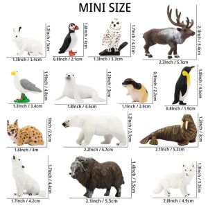 6Pcs Simulation Polar Bear Animal Model ToyFigures Dolls Action Figurines Toys for Children Set Gift Cake Decoration2026