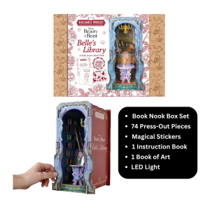 Beauty & The Beast Belles Library Book Nook Gift Set With Stickers 2 Books Stickers & Press Outs