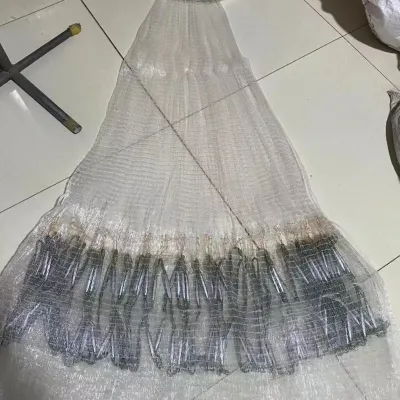 jala ikan 12 kaki murah fishing net big size Setengah manual jaring jaringan tunggal buatan tangan jaringan air cepat jaringan bersih buatan tangan jaringan berputar dengan dua jari pendant lead tinggi 3.5 meter jaringan tangan