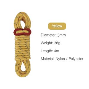 Camping 5mm Super Reflective Paracord Rope 4 meters Flysheet Tarp Tent Camp Hiking Pole Carry Chair