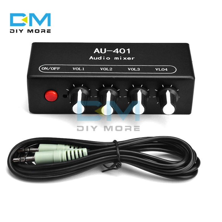 diymore AU-401 DC 5V-12V Stereo Audio Mixer 4 Input 1 output