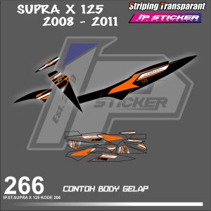 SUPRA X125 2008-2011  (COD) STIKER STRIPING MOTOR HONDA SUPRA X125  HOLOGRAM DAN TRANSPARAN