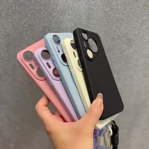 เคสสำหรับ iPhone 12 Pro Max 13 Pro Max 11 Pro Max 12 Mini เคสศัพท์แบบนุ่ม ซิลิโคนเหลว ป้องกันแรงกระแทก ดีไซน์ใหม่สวยงาม พร้อมสายคล้อง YTDTGS01