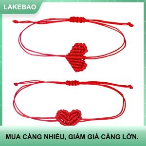 【LAKEBAO】 2Pcs Valentine Của Ngày Hình Trái Tim Vòng Đeo Tay Cho Phụ Nữ Người Đàn Ông Handwoven Couple Người Bạn Tốt Nhất Dây Màu Đỏ Lãng Mạn Tình Yêu Vòng Đeo Tay Quà Tặng