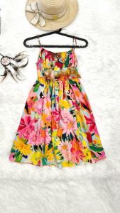 เดรส ชุดเดรสเด็ก เดรสเด็ก อายุ 3-8 ขวบ เดรสสไตล์โบฮีเมี่ยน สายเดี่ยว ปรับสายได้ผ้าสปัน ฟรีไซด์อก30เอวยางยืดได้30นิ้ว ยาว28นิ้ว