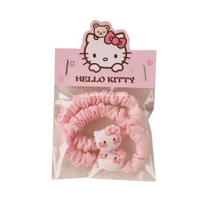 ชุดที่รัดผมฮัลโหลคิตตี้สีชมพูน่ารักการ์ตูนที่รัดผมแถบคาดผมแสนหวานน่ารักสำหรับเด็กผู้หญิงผมนุ่มและน่ารักอุปกรณ์เสริมเชือกรัดผมยางรัด