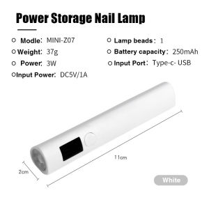 B&E Portable Mini UV Lamp Nail Dryer LED Flashlight with LED Screen Display Quick UV Gel Polish Dry Light Manicure Tools