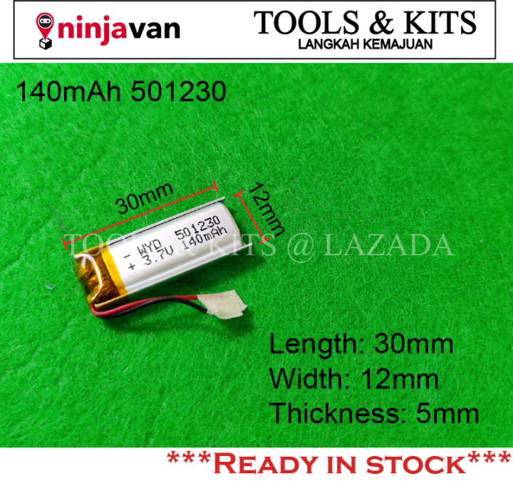 3.7V 140mAh 501230 Lipo Battery Rechargeable Battery for Kids Smart ...