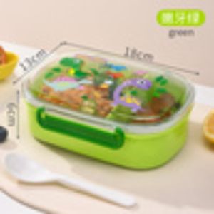 Cartoon Dinosaur Compartment Bento Box Student Fresh-keeping Box Takeaway Fruit Box Lunch Box for Kids
