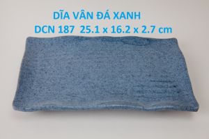 Dĩa chữ nhật trưng bày thức ăn vân đá xanh DCN 187 25.1 x 16.2 x 2.7 cm